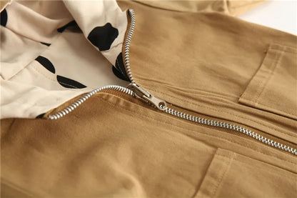 Veste bébé bébé fille coupe-vent printemps et automne nouvelle veste à capuche double face à pois pour enfants veste bébé garçon