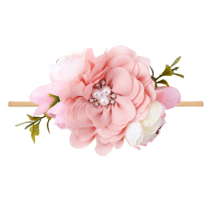 Baby Princess Flower Headband Girl's Floral Head Band Girl Flower Fontanelle Hair Dressing Headbands with big flower for party