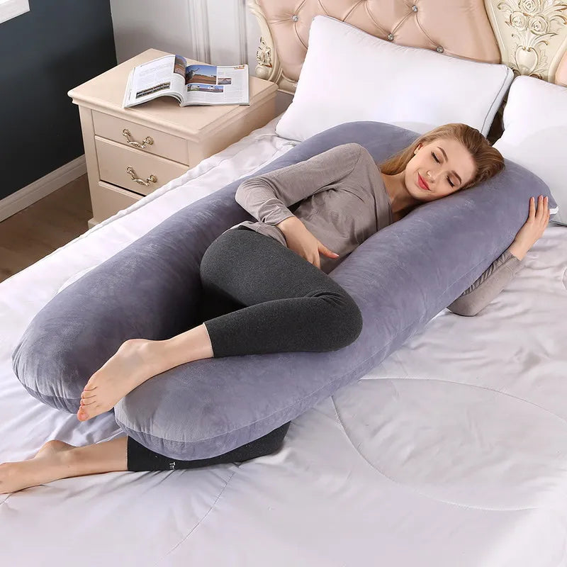 3kg 6.6lb J Pregnancy Pillow for Pregnant Women Sleep Nursing Maternity Full Body Support for Back Belly Hip Leg Removable Cover