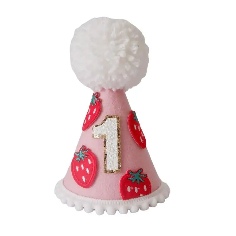 Felt Celebration Party Caps Birthday Hat for One Year Birth Celebration