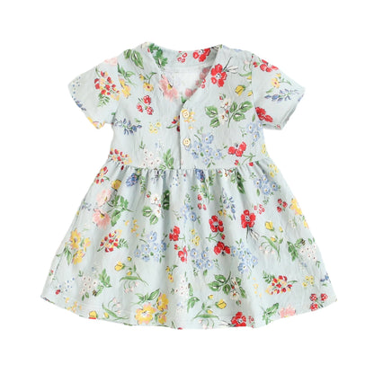 Robe d'été à manches courtes en coton pour petites filles, tenue de vacances, Sanlutoz Notely