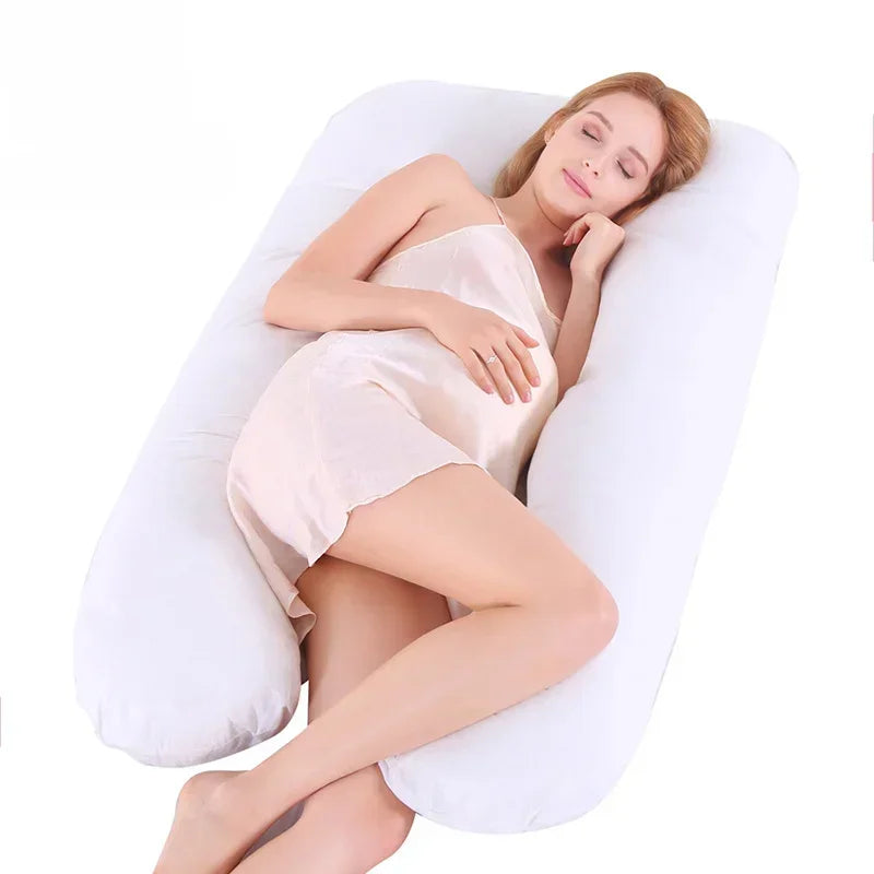 Coussin de grossesse en forme de U, coussin de soutien lombaire en pur coton, coussin de dossier pour femmes enceintes, oreiller multifonction pour tout le corps
