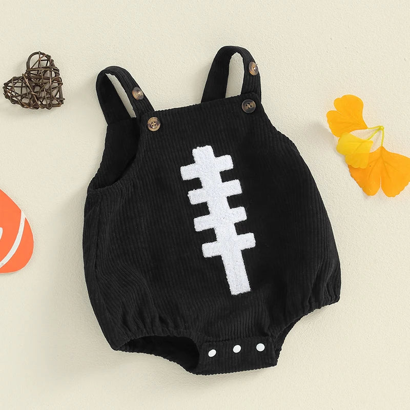 2024-05-29 Lioraitiin 0-12M Nouveau-né Bébé Garçons Filles Salopette Sans Manches Football Broderie Barboteuses Nouveau-Né Été Automne Tenue