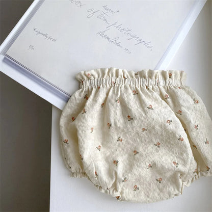Été coréen bambin filles bloomers floraux coton lin shorts nouveau-né bébé garçons filles pantalons courts PP pantalons couvre-couches