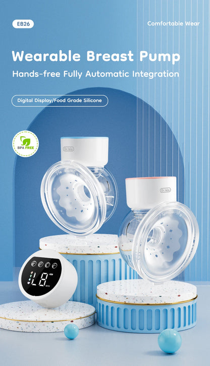Tire-lait électrique portable MAMIJOY, 4 modes, 12 niveaux, tire-lait mains libres, silencieux et confortable, avec bride de 19/24 mm, EB26