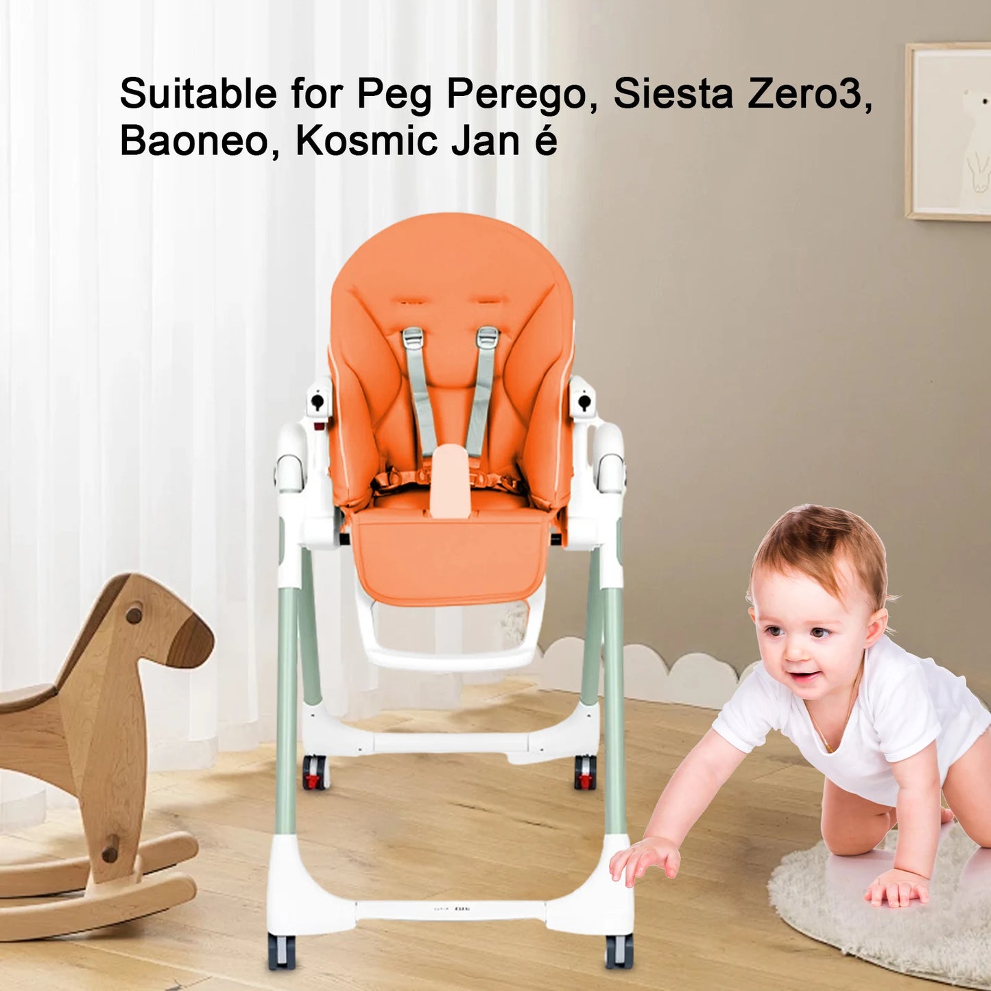 Portable Dining Chair Cover Baby PU Leather Dining Chair Pad Soft Multifunctional Seat Cover With Padding For Kids Children