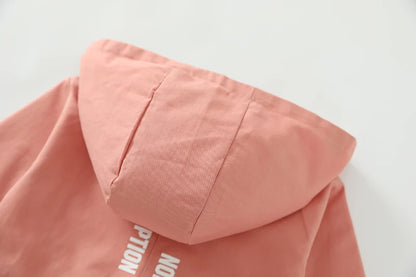 Veste bébé bébé fille coupe-vent printemps et automne nouvelle veste à capuche double face à pois pour enfants veste bébé garçon