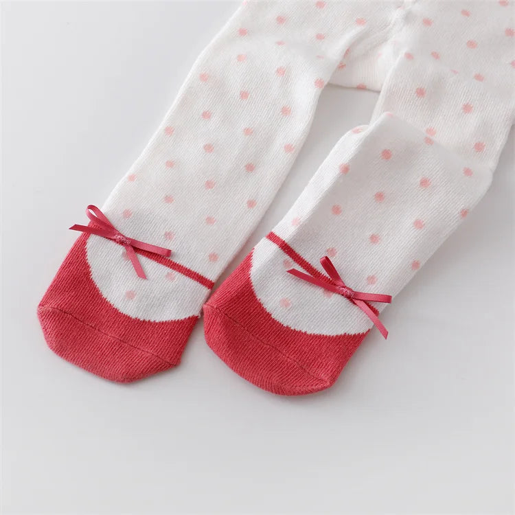 Lot de 4 paires de collants tricotés moulants pour bébé fille, en coton imprimé, pour nouveau-né, décontractés, de 0 à 12 mois