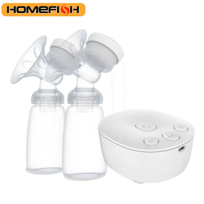 Tire-lait électrique double USB avec biberon de lait pour bébé, coussin chauffant et froid, sans BPA, tire-lait puissant