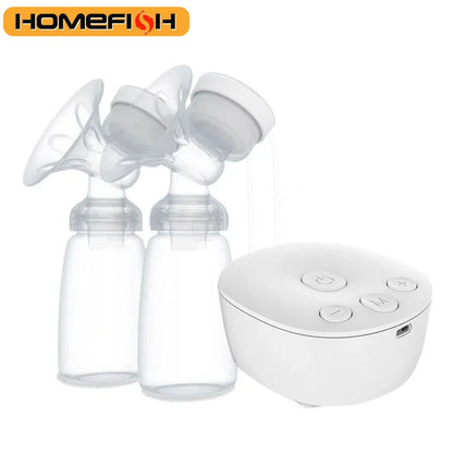 Tire-lait électrique double USB avec biberon de lait pour bébé, coussin chauffant et froid, sans BPA, tire-lait puissant
