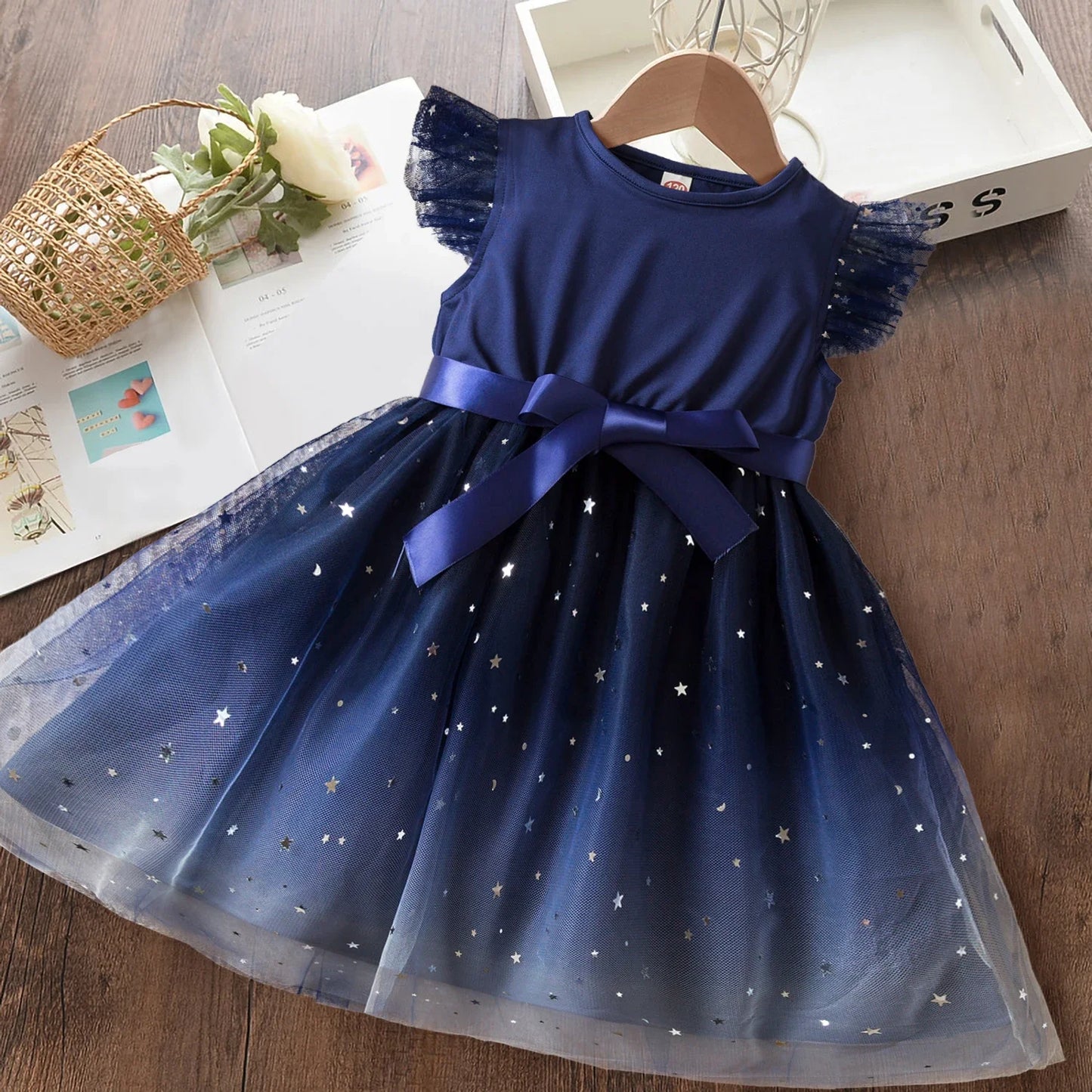 Robes d'été à pois pour filles, style coréen, jolies robes superposées, sans manches, décontractées, pour enfants de 2, 4 et 6 ans