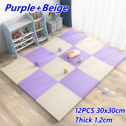 Baby Play Mat 12PCS Thick 1.2cm Activities for Play Mats Tatame Baby Mat Playroom Mat Floor Noise Mat Puzzle Mat Crawling Mat