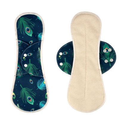 Lot de 2 serviettes hygiéniques lavables en coton pour femme, réutilisables, pour flux abondant, pour la nuit et la journée