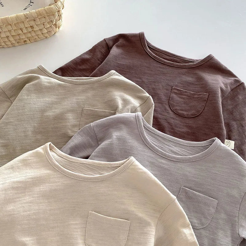 MILANCEL – Chemisier d'automne pour enfants, joli maillot de corps uni pour filles et garçons