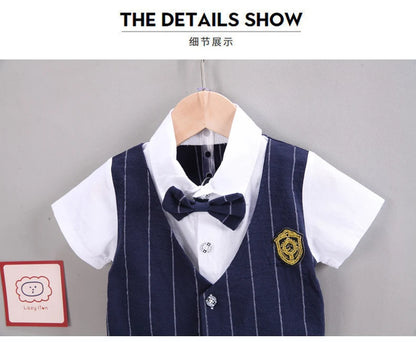 Ensembles de vêtements pour bébés IENENS pour garçons, robe formelle, chemise d'été + short, tenues à manches courtes pour enfants, vêtements de fête d'anniversaire pour tout-petits