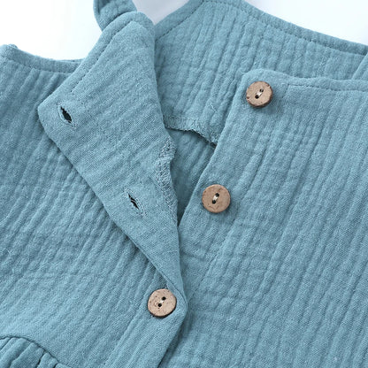 Ensemble de vêtements d'été pour nouveau-né fille, haut sans manches à volants en coton uni, pantalon court, 2 pièces
