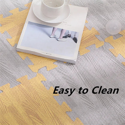 Puzzle Mat 12PCS 30x30cm Foam Play Mats Rug Baby Game Mat Baby Activity Gym Puzzle Mat Wood Grain Floor Mat Kids Carpet Play Mat