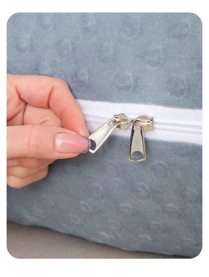 Oreiller amovible et lavable, oreiller doux pour dormir sur le côté, oreiller en forme de U pour femmes enceintes, oreiller de taille en mousse à mémoire de forme de couleur unie