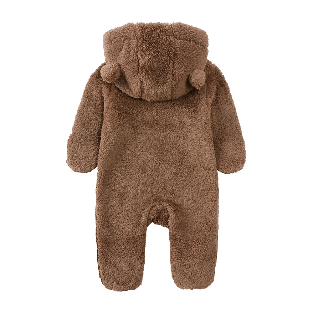 Barboteuse d'hiver épaisse en coton pour bébé, combinaison chaude à manches longues pour fille de 0 à 24 mois, pyjama à capuche en polaire pour nouveau-né garçon, 2025