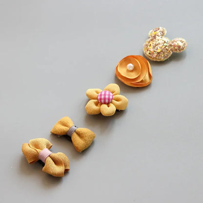 5Pcs/Set Baby Hair Clips Cute Girl Bows Crown Hair Clips Kids Child Baby Hairpins Barrettes Haarspeldjes Baby Hair Accessories