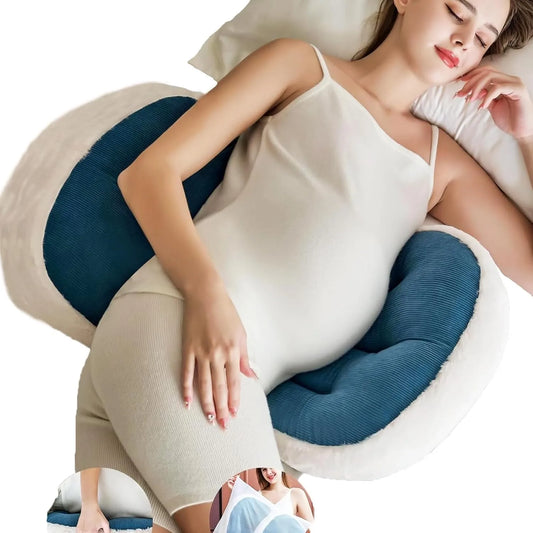Oreiller de grossesse ergonomique pour dormeurs latéraux Coussin de soutien de grossesse Protection de la taille Soulage la pression abdominale et dorsale