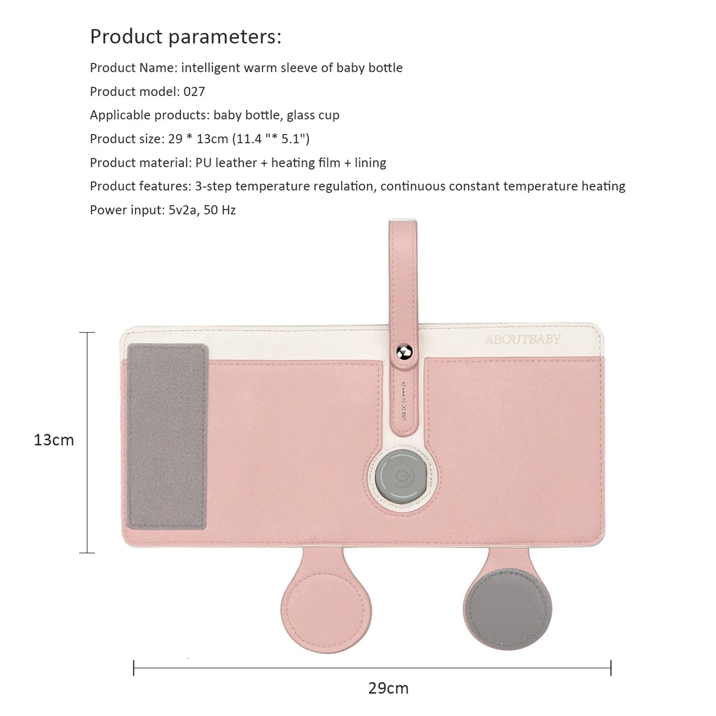 Chauffe-biberon portable à 3 niveaux de température constante pour l'allaitement, la nuit, l'utilisation quotidienne et les voyages