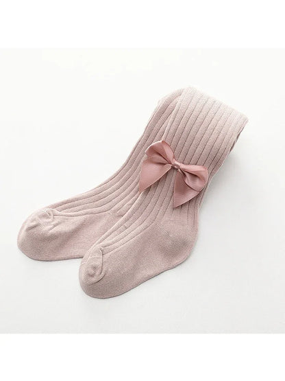 Collants pour nourrissons, nouveau-nés, tout-petits, en coton, pour enfants, printemps-automne, jolis collants en maille avec nœud papillon