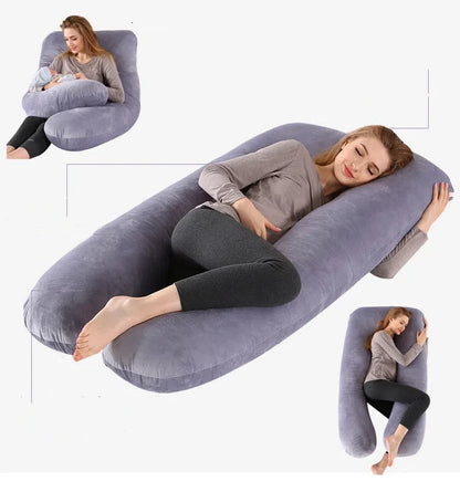 Oreiller de maternité en forme de U, oreiller de soutien de la taille, oreiller de couchage latéral, oreiller de grossesse démontable