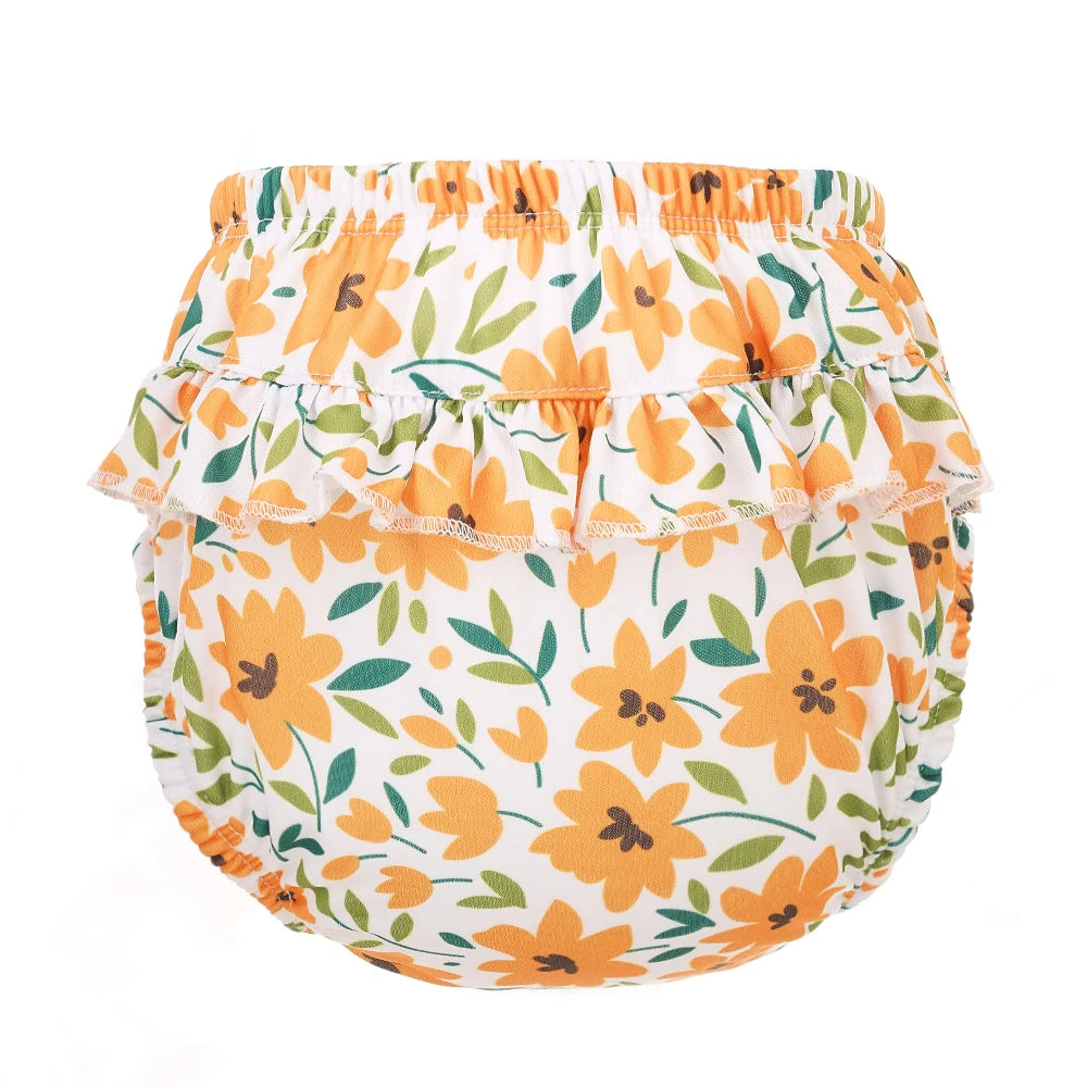 Elinfant 3 Size Flower Side Comfortable Baby Swim Diapers Fashion Print Reusable Washable Swimming Diaper Pool Pants