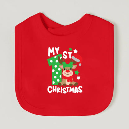 It's My First Christmas Baby Bib Christmas Vibes Bibs Newborn Red Cotton Saliva Towel Xmas Party Bib Holiday Infant Shower Gift