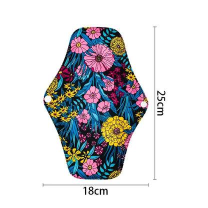 Lot de 5 serviettes hygiéniques lavables AWJ en tissu réutilisables, joli imprimé, pour femmes, pour flux abondant, couleur aléatoire