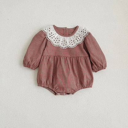 Robe d'automne à manches longues et col en dentelle pour bébé fille, tenue princesse pour nouveau-né