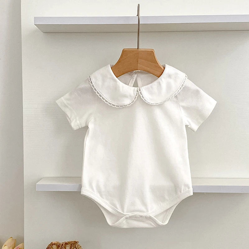 Barboteuse pour bébé fille, barboteuse à volants, col à volants, motif floral, vêtements de princesse pour nouveau-né