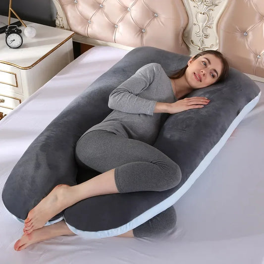 Coussin de grossesse 120 x 70 cm pour femmes enceintes, coussin moelleux pour la grossesse, la maternité, l'allaitement et le sommeil, livraison directe