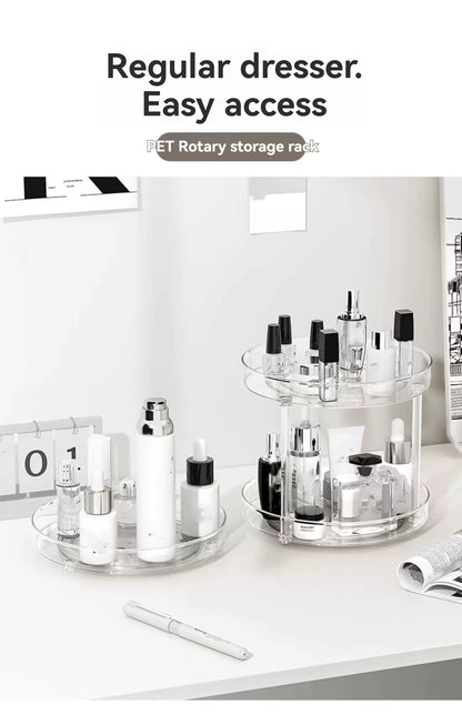 Safety Seat Adhesion Storage and Stora Desktop Cosmetics Storage Rack Transparent Rotating Storage Rack Multi-Layer Storage Rack