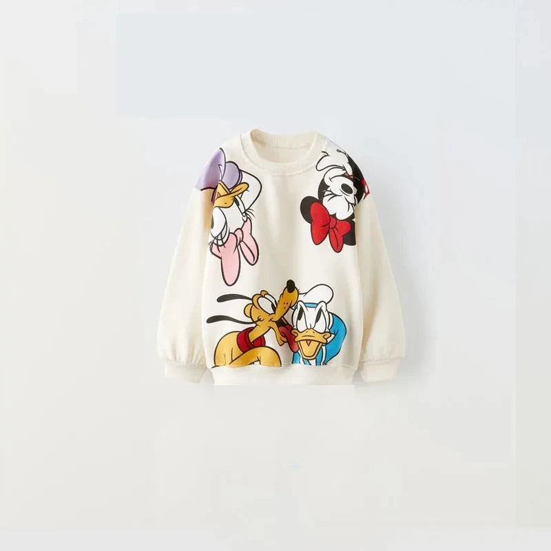 Ensemble 2 pièces pour bébé fille, haut à manches longues et pantalon, motif Minnie, tenue de printemps pour enfant