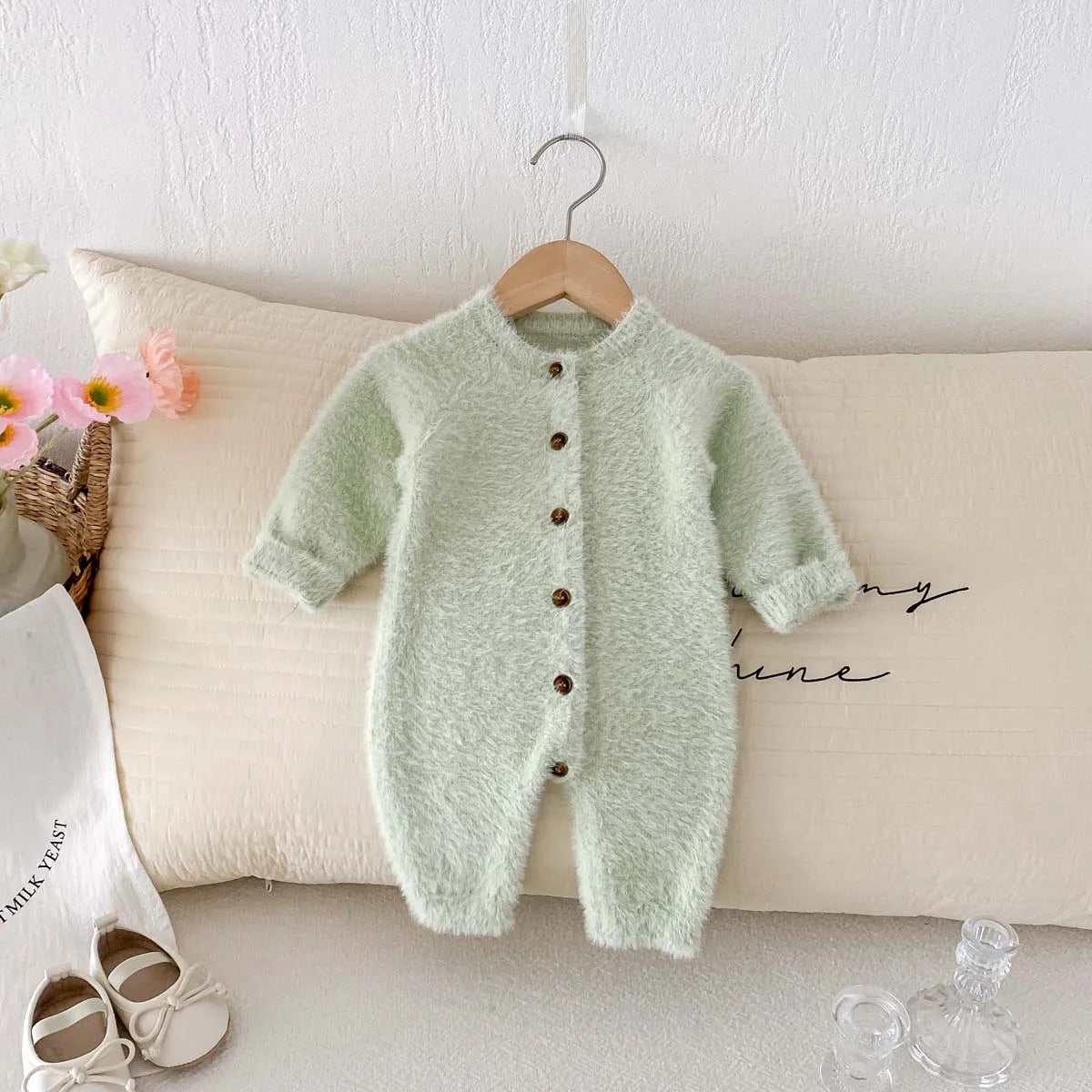 Combinaison en peluche super mignonne pour nouveau-né, automne et hiver, vêtements pour bébés garçons et filles, combinaison douce
