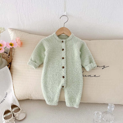 Combinaison en peluche super mignonne pour nouveau-né, automne et hiver, vêtements pour bébés garçons et filles, combinaison douce