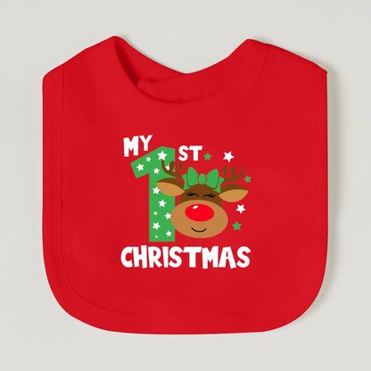 It's My First Christmas Baby Bib Christmas Vibes Bibs Newborn Red Cotton Saliva Towel Xmas Party Bib Holiday Infant Shower Gift