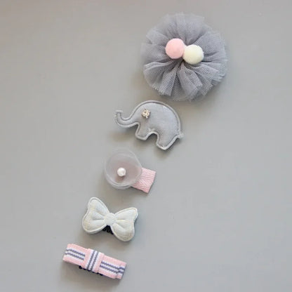 5Pcs/Set Baby Hair Clips Cute Girl Bows Crown Hair Clips Kids Child Baby Hairpins Barrettes Haarspeldjes Baby Hair Accessories