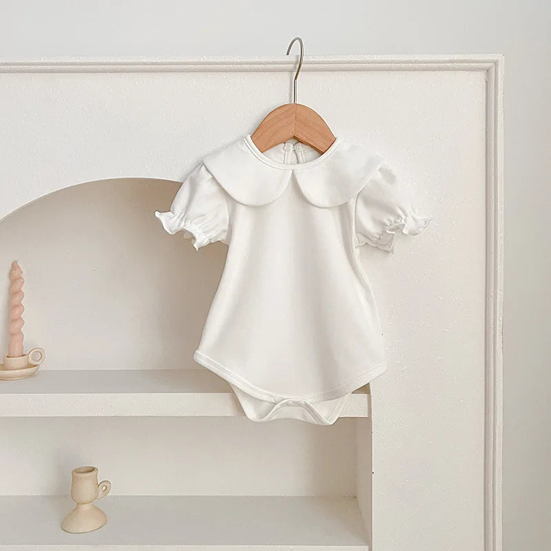 Barboteuse pour bébé fille, barboteuse à volants, col à volants, motif floral, vêtements de princesse pour nouveau-né