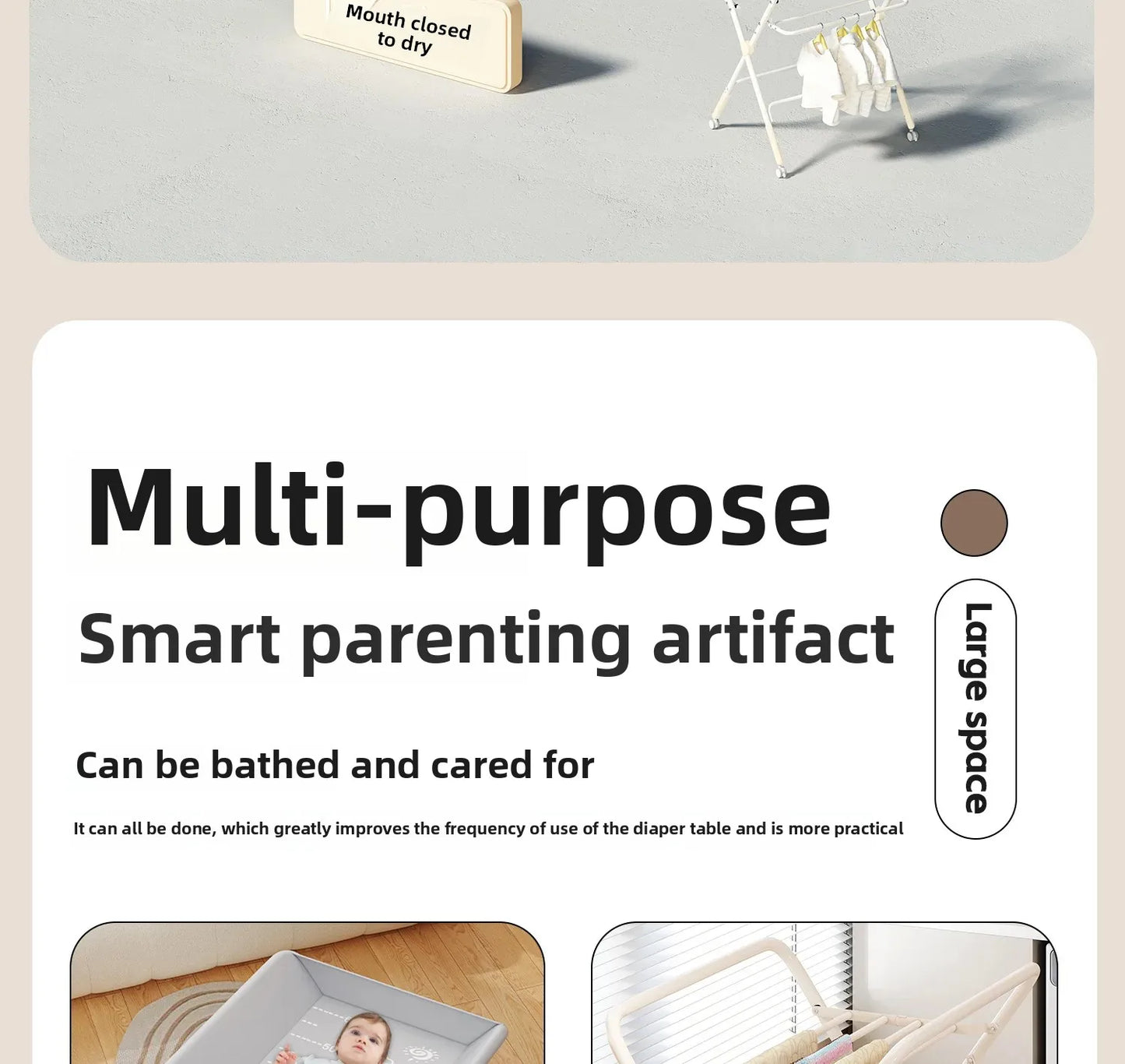 Baby Multifunctional Nursing Table, Foldable Diaper Table, Baby Bathing and Touching Table, Newborn Baby Diaper Changing Table