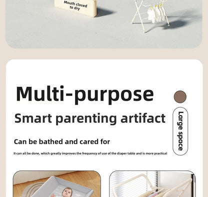 Baby Multifunctional Nursing Table, Foldable Diaper Table, Baby Bathing and Touching Table, Newborn Baby Diaper Changing Table