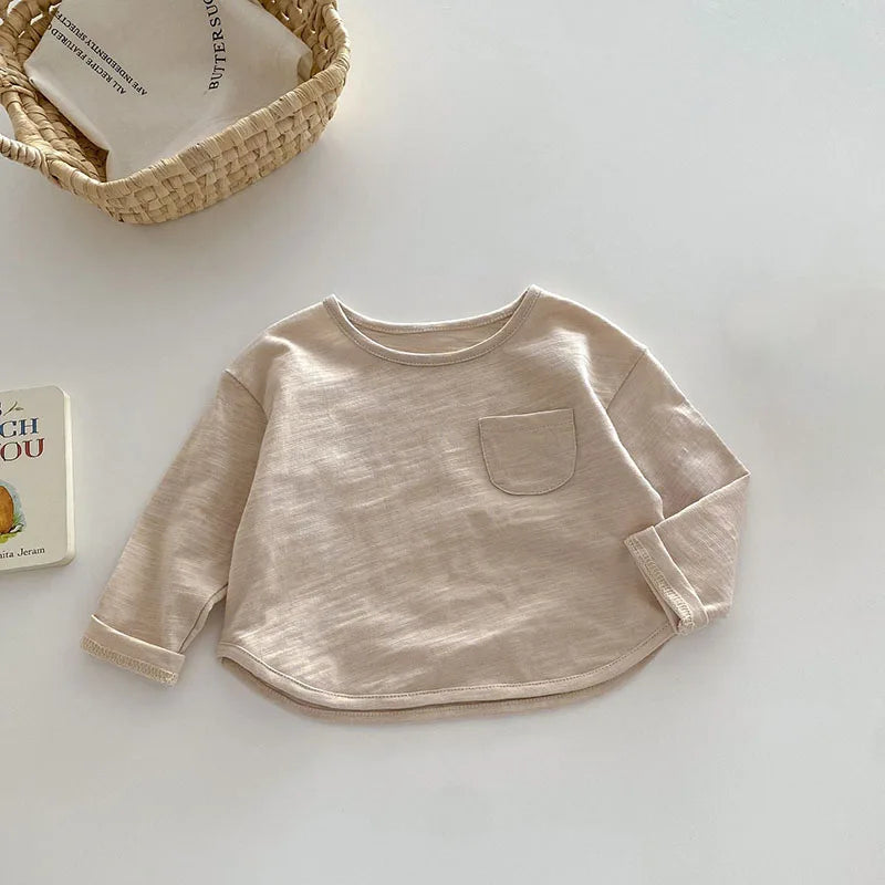 MILANCEL – Chemisier d'automne pour enfants, joli maillot de corps uni pour filles et garçons