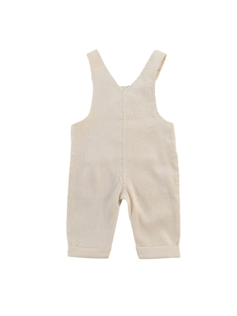 Combinaison pantalon à bretelles unisexe pour bébé de 0 à 24 mois avec boutons, couleur unie, pour tout-petits garçons et filles