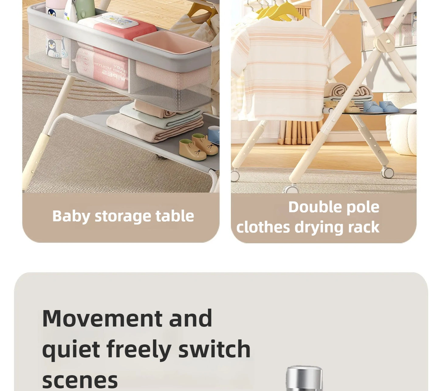 Baby Multifunctional Nursing Table, Foldable Diaper Table, Baby Bathing and Touching Table, Newborn Baby Diaper Changing Table