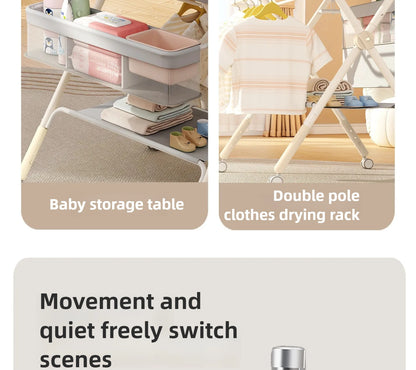 Baby Multifunctional Nursing Table, Foldable Diaper Table, Baby Bathing and Touching Table, Newborn Baby Diaper Changing Table