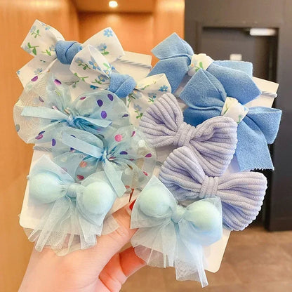 10Pcs/Set New Baby Girl Cute Colors Flower Hair Bands Ponytail Holder Chilren Soft Scrunchies Rubber Kid Hair Accessories