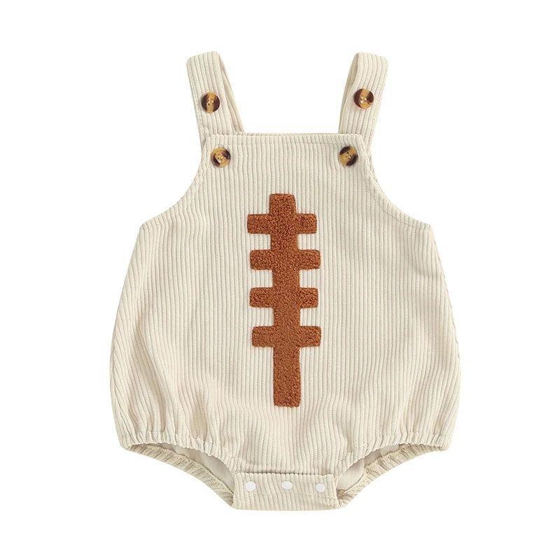 2024-05-29 Lioraitiin 0-12M Nouveau-né Bébé Garçons Filles Salopette Sans Manches Football Broderie Barboteuses Nouveau-Né Été Automne Tenue