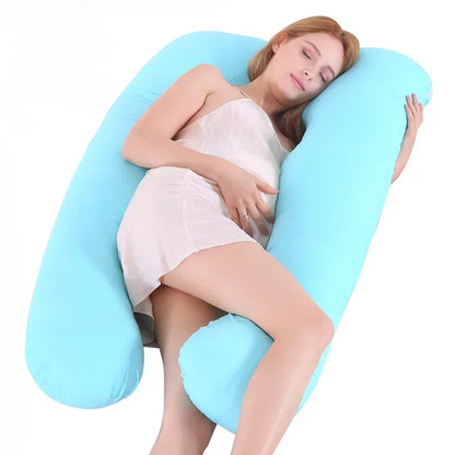Coussin de grossesse en forme de U, coussin de soutien lombaire en pur coton, coussin de dossier pour femmes enceintes, oreiller multifonction pour tout le corps